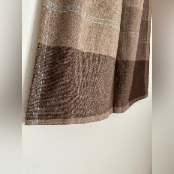 Vintage Brown and Tan Plaid Elastic Waist Pencil Skirt - Picture 3 of 4